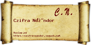 Czifra Nándor névjegykártya