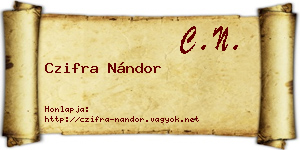 Czifra Nándor névjegykártya